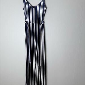 Striped Jumpsuit in Navy and White